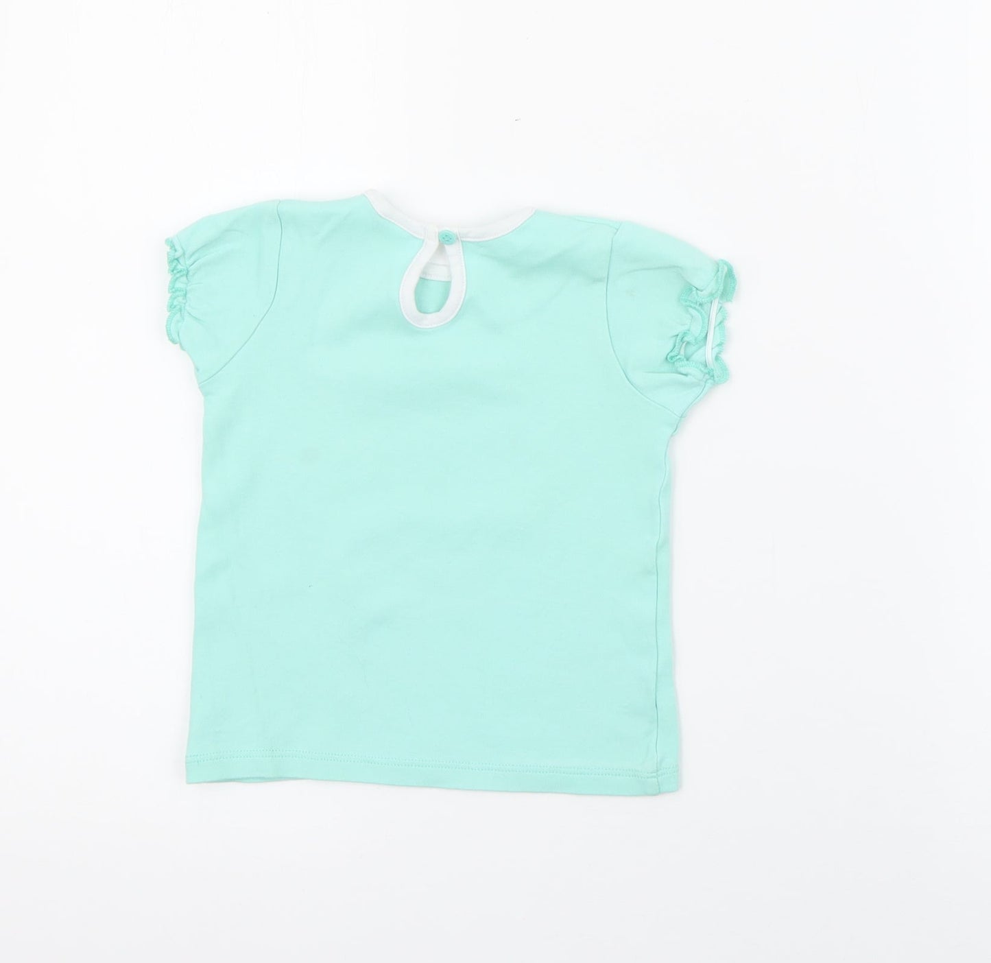 Baby Club Baby Blue  Cotton Pullover T-Shirt Size 18-24 Months Crew Neck Button - Super Sunny Days