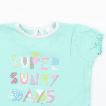 Baby Club Baby Blue  Cotton Pullover T-Shirt Size 18-24 Months Crew Neck Button - Super Sunny Days