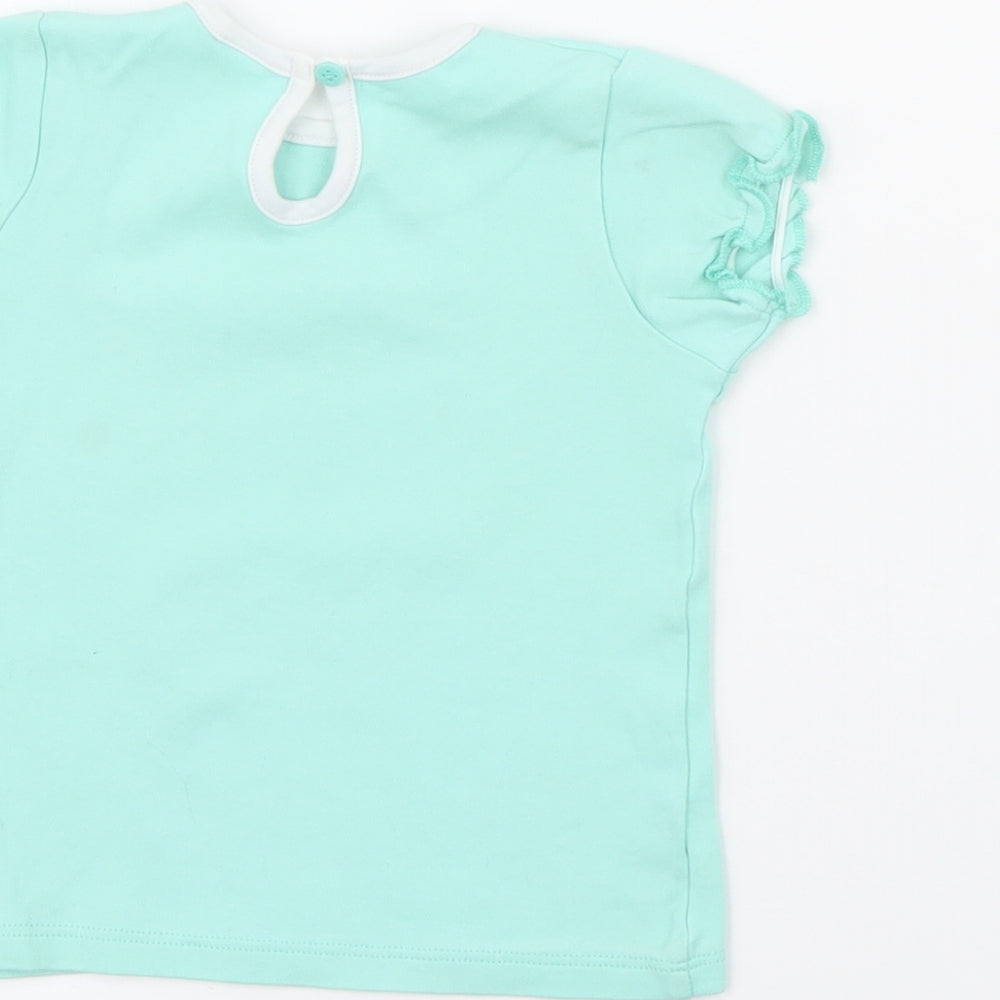 Baby Club Baby Blue  Cotton Pullover T-Shirt Size 18-24 Months Crew Neck Button - Super Sunny Days