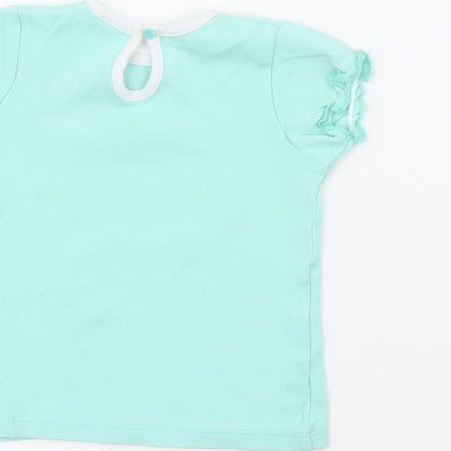 Baby Club Baby Blue  Cotton Pullover T-Shirt Size 18-24 Months Crew Neck Button - Super Sunny Days