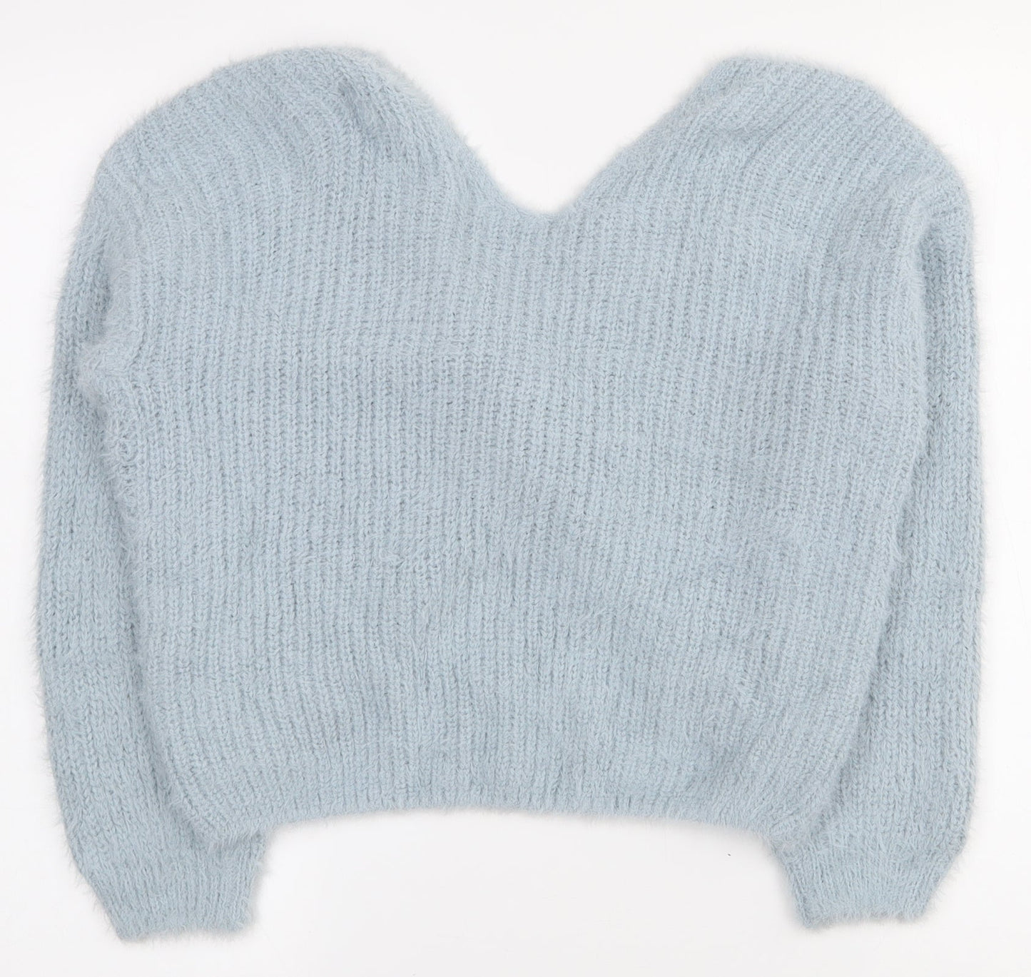 New Look Girls Blue V-Neck  Polyamide Pullover Jumper Size 10-11 Years  Pullover