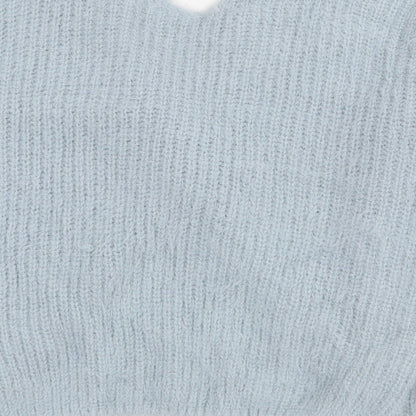 New Look Girls Blue V-Neck  Polyamide Pullover Jumper Size 10-11 Years  Pullover