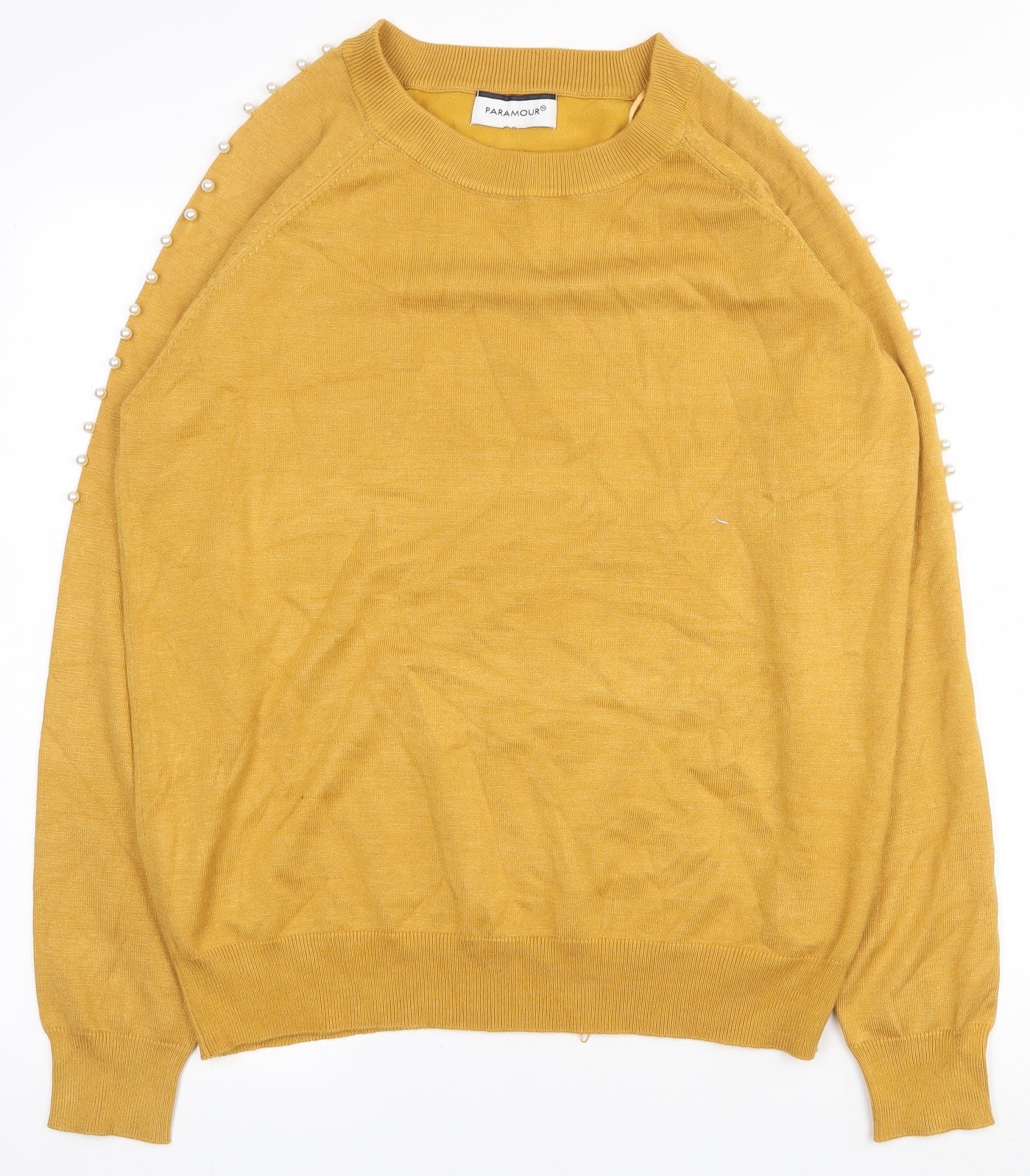 Womens UK Size L PARAMOUR Yellow Pullover Jumper