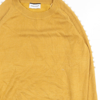 Womens UK Size L PARAMOUR Yellow Pullover Jumper