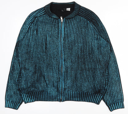 Womens UK Size L H&M Blue Full Zip Jumper