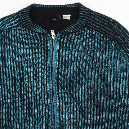 Womens UK Size L H&M Blue Full Zip Jumper
