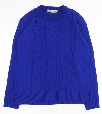 Womens UK Size M Pure and Natural Blue Pullover Jumper