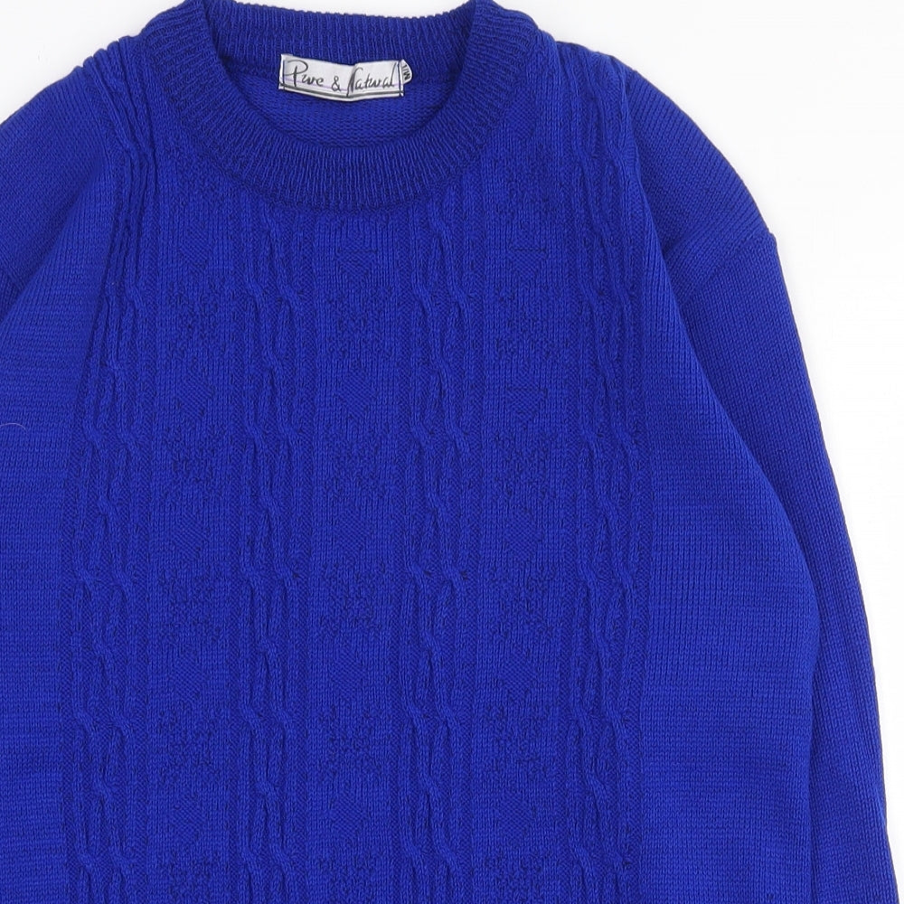 Womens UK Size M Pure and Natural Blue Pullover Jumper