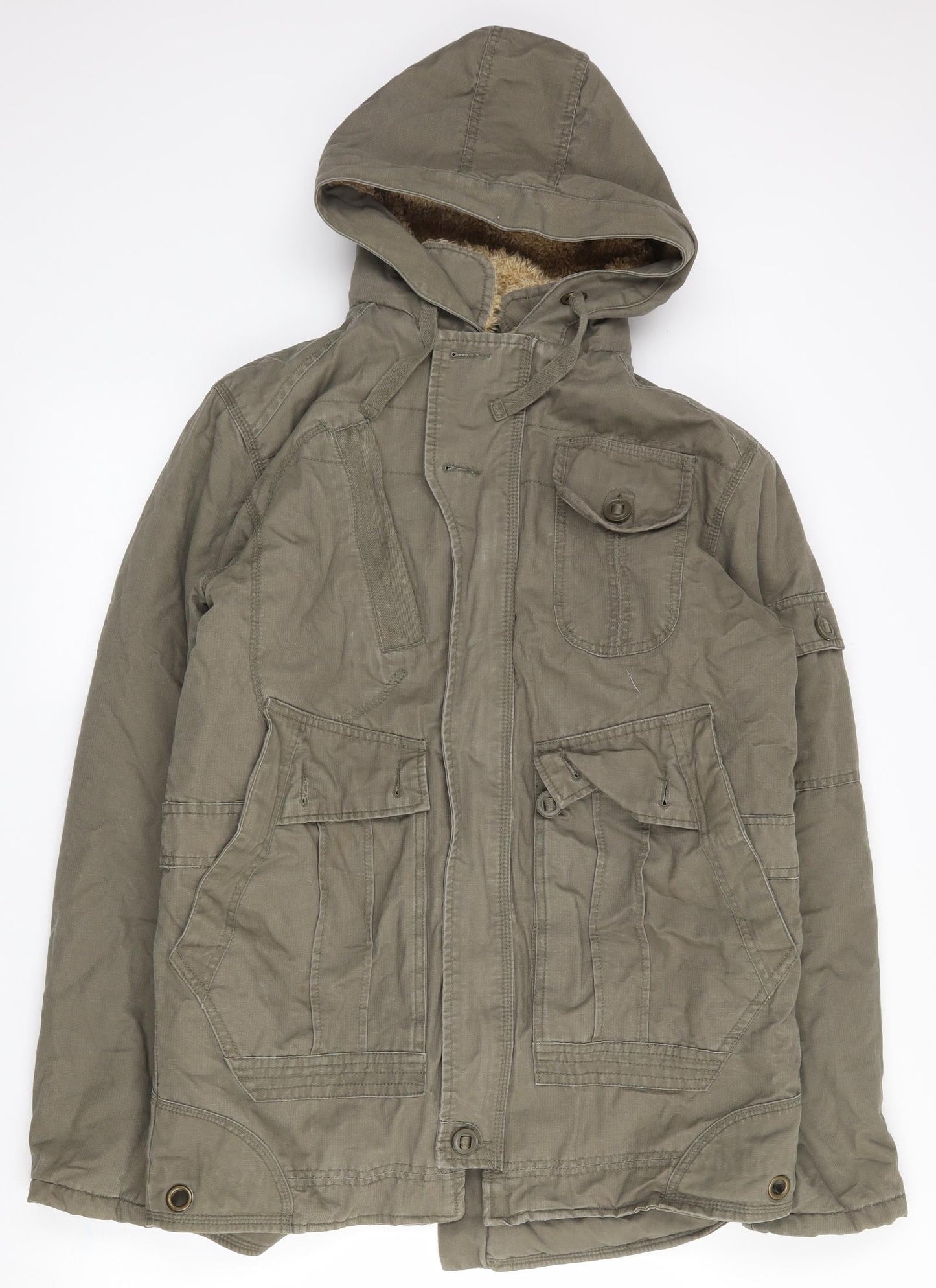 George Womens Green   Parka Coat Size S  Zip