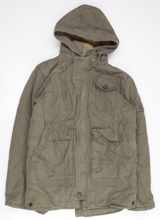 George Womens Green   Parka Coat Size S  Zip