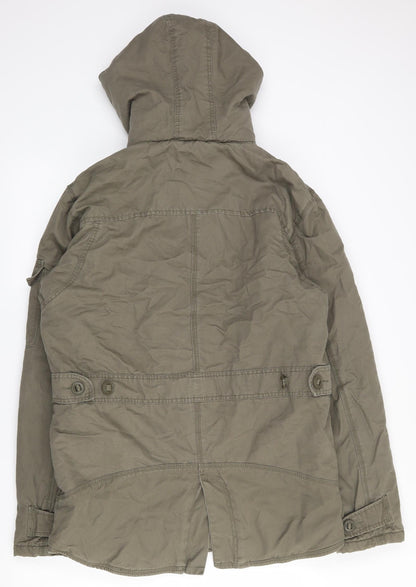 George Womens Green   Parka Coat Size S  Zip