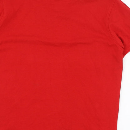 Industrialize Mens Red  Cotton  Polo Size M Collared Button