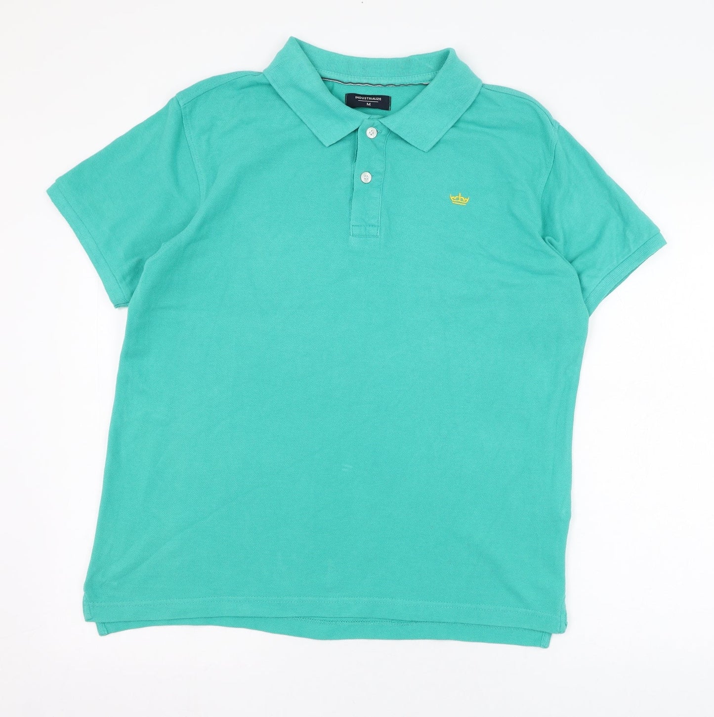 Industrialize Mens Green  Cotton  Polo Size M Collared Button