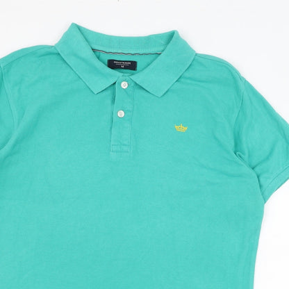 Industrialize Mens Green  Cotton  Polo Size M Collared Button