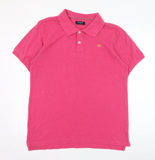 Industrialize Mens Pink  Cotton  Polo Size M Collared Button