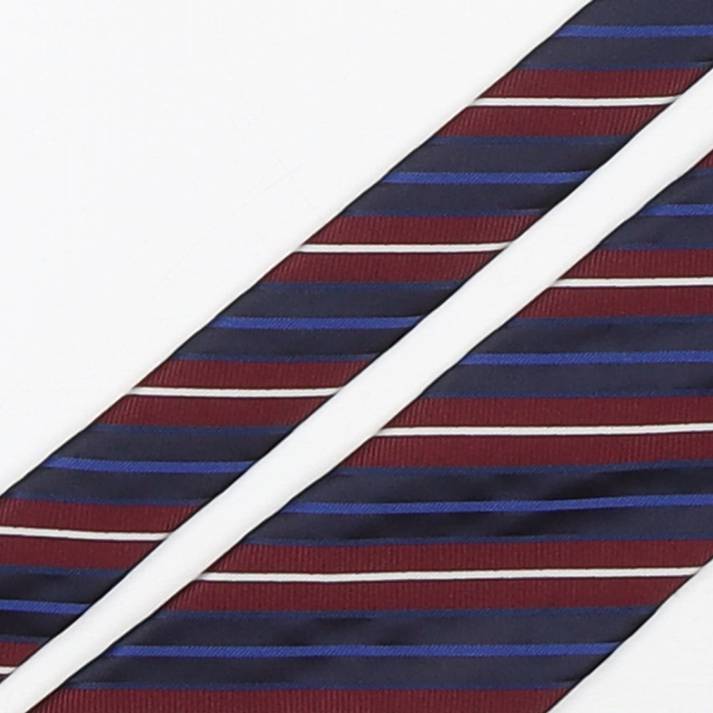 Marks and Spencer Mens Multicoloured Striped Polyester Pointed Tie One Size