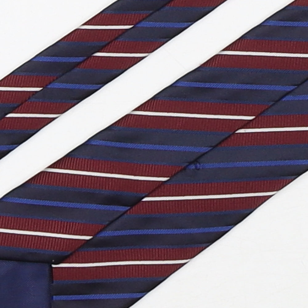 Marks and Spencer Mens Multicoloured Striped Polyester Pointed Tie One Size