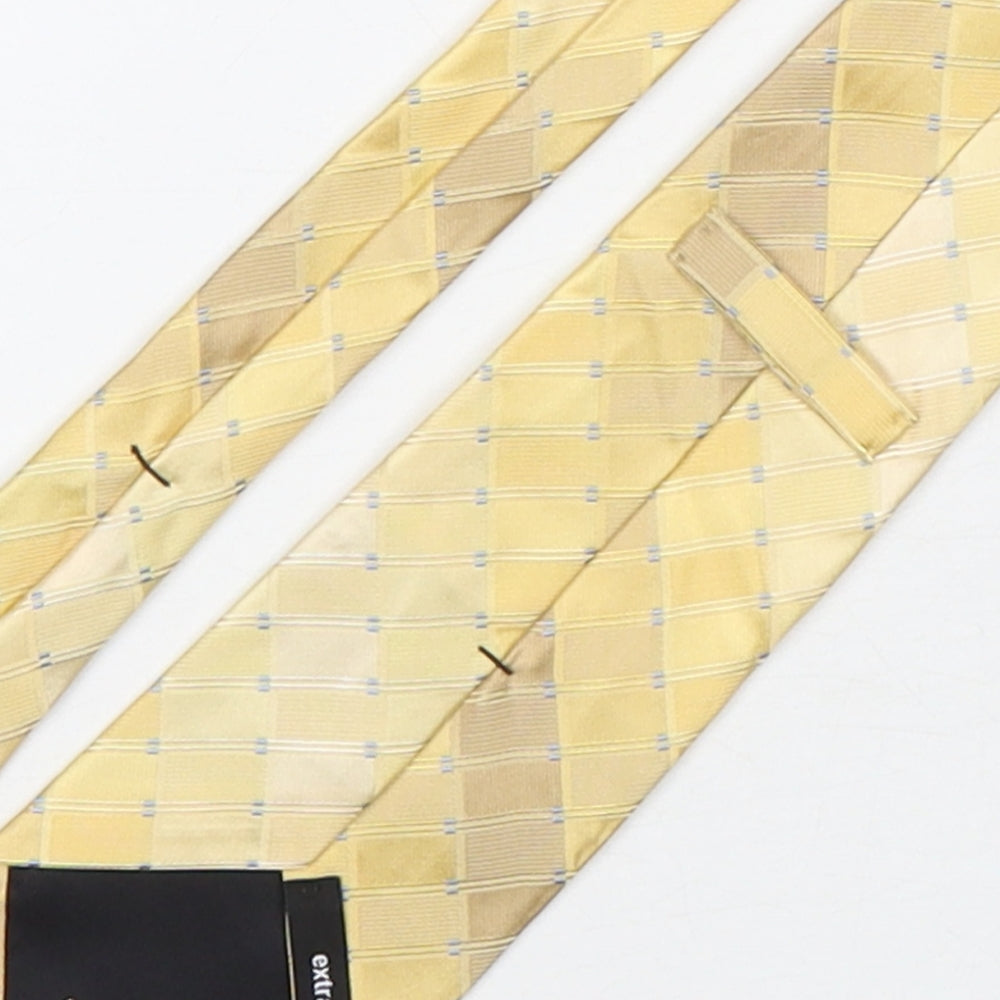 Murano Mens Beige Plaids & Checks Silk Pointed Tie One Size