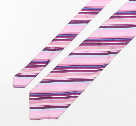 NEXT Mens Multicoloured Striped Silk Pointed Tie One Size