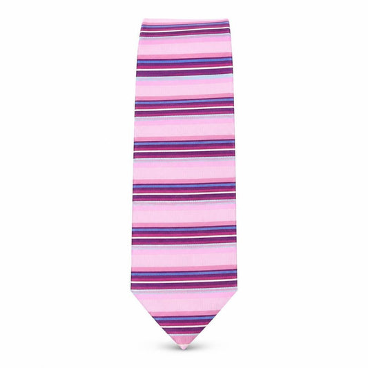 Front view of Next men’s multicoloured striped silk pointed tie one size