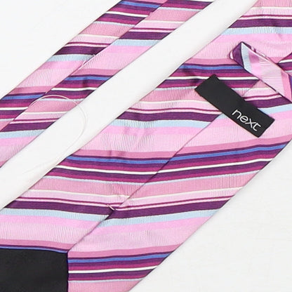 NEXT Mens Multicoloured Striped Silk Pointed Tie One Size