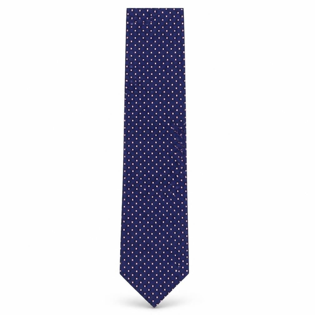 Front view of Marks & Spencer men’s multicoloured geometric silk pointed tie one size