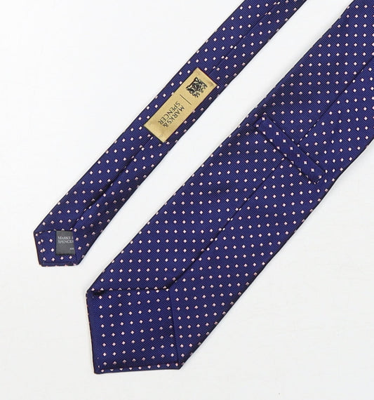 Marks and Spencer Mens Multicoloured Geometric Silk Pointed Tie One Size