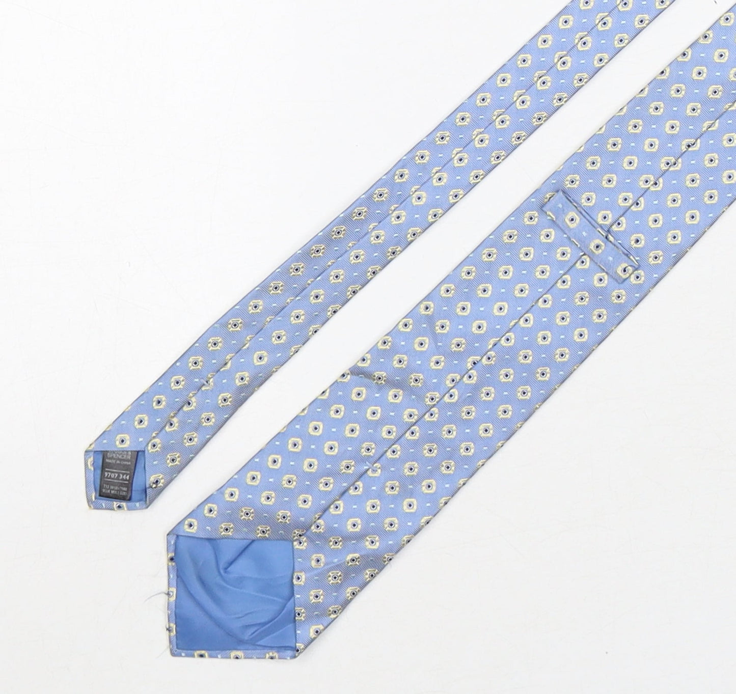 Marks and Spencer Mens Multicoloured Geometric Silk Pointed Tie One Size