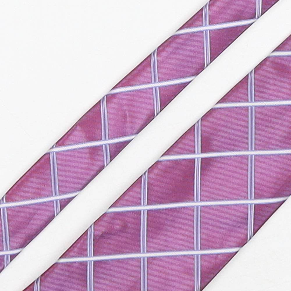 Marks and Spencer Mens Multicoloured Plaids & Checks Polyester Pointed Tie One Size