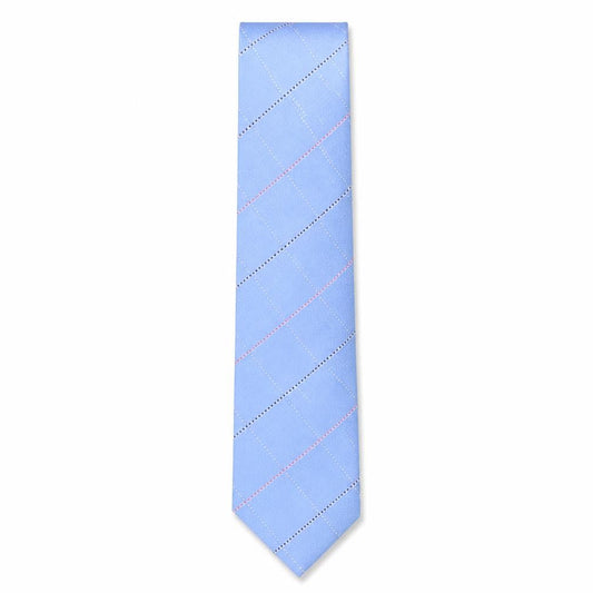 Front view of Preworn men’s multicoloured plaids & checks silk pointed tie one size