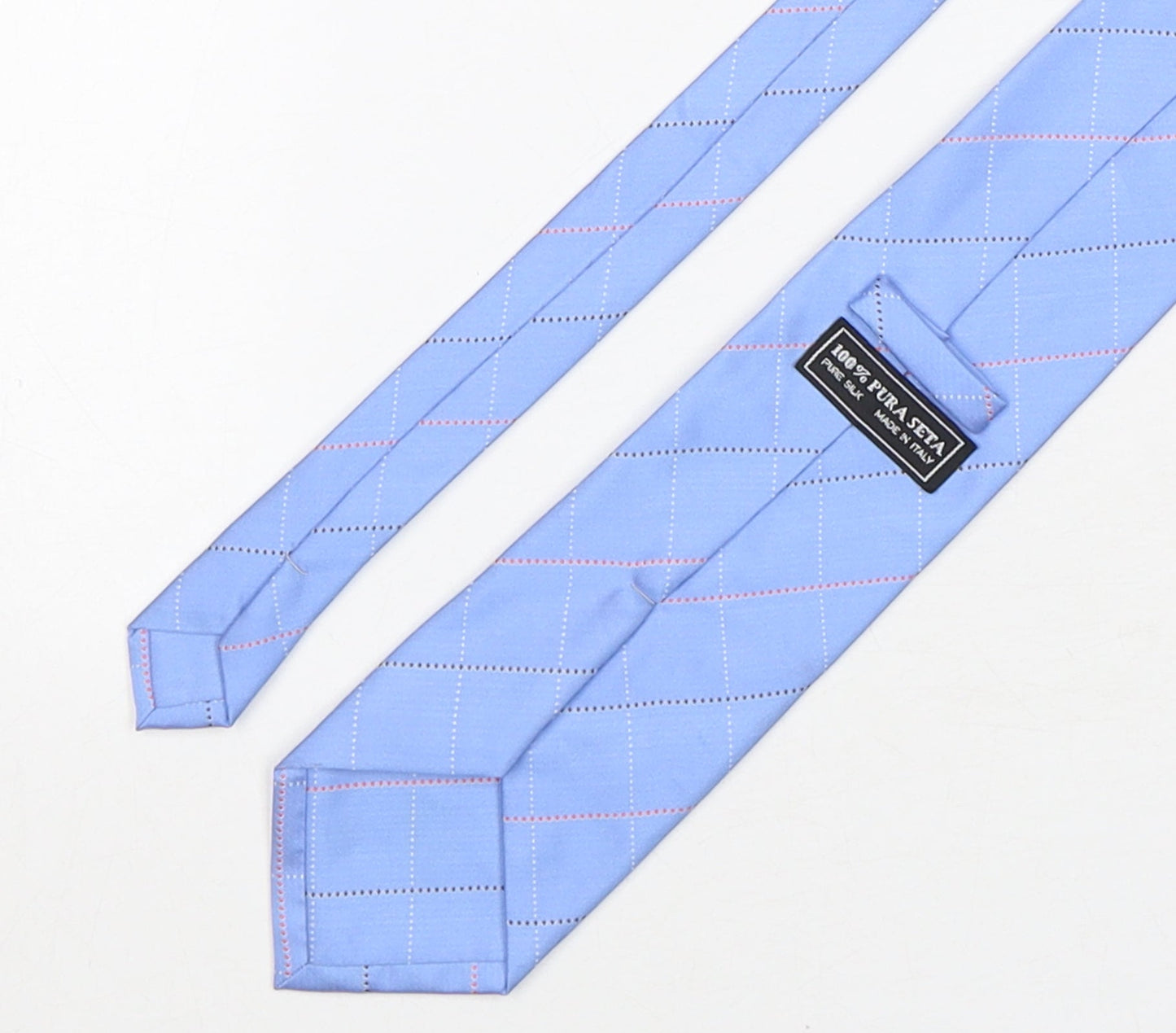 Preworn Mens Multicoloured Plaids & Checks Silk Pointed Tie One Size