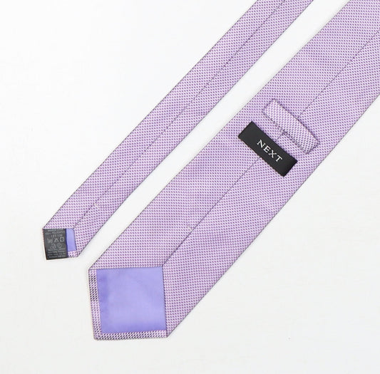 NEXT Mens Purple Geometric Polyester Pointed Tie One Size