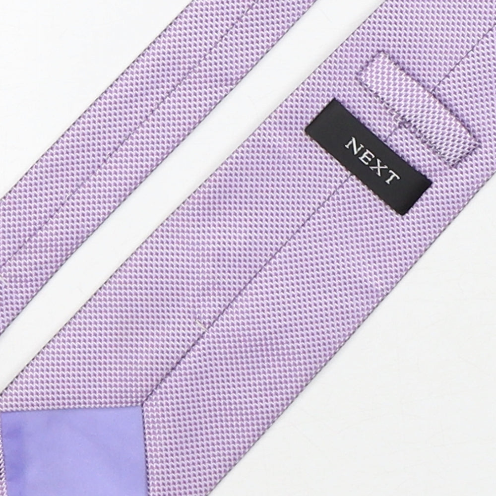 NEXT Mens Purple Geometric Polyester Pointed Tie One Size