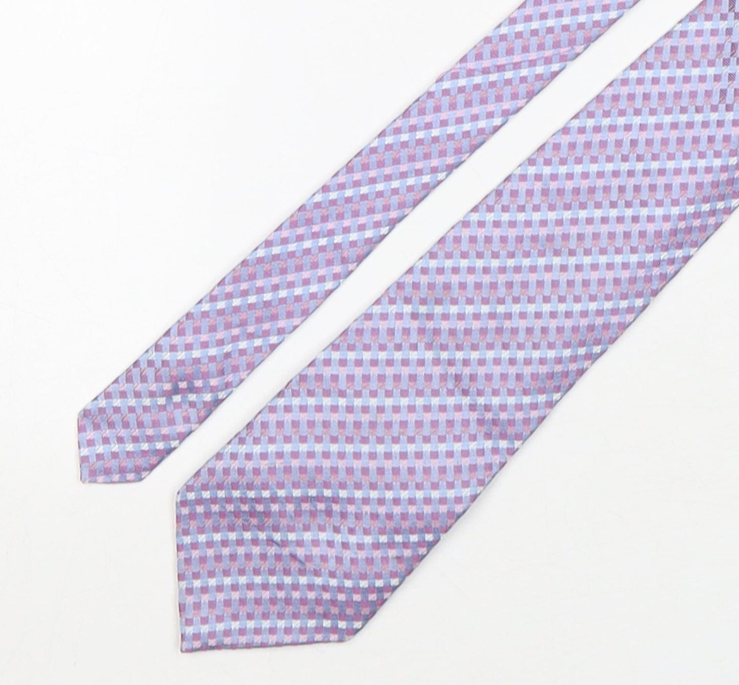 Linea Mens Multicoloured Plaids & Checks Silk Pointed Tie One Size