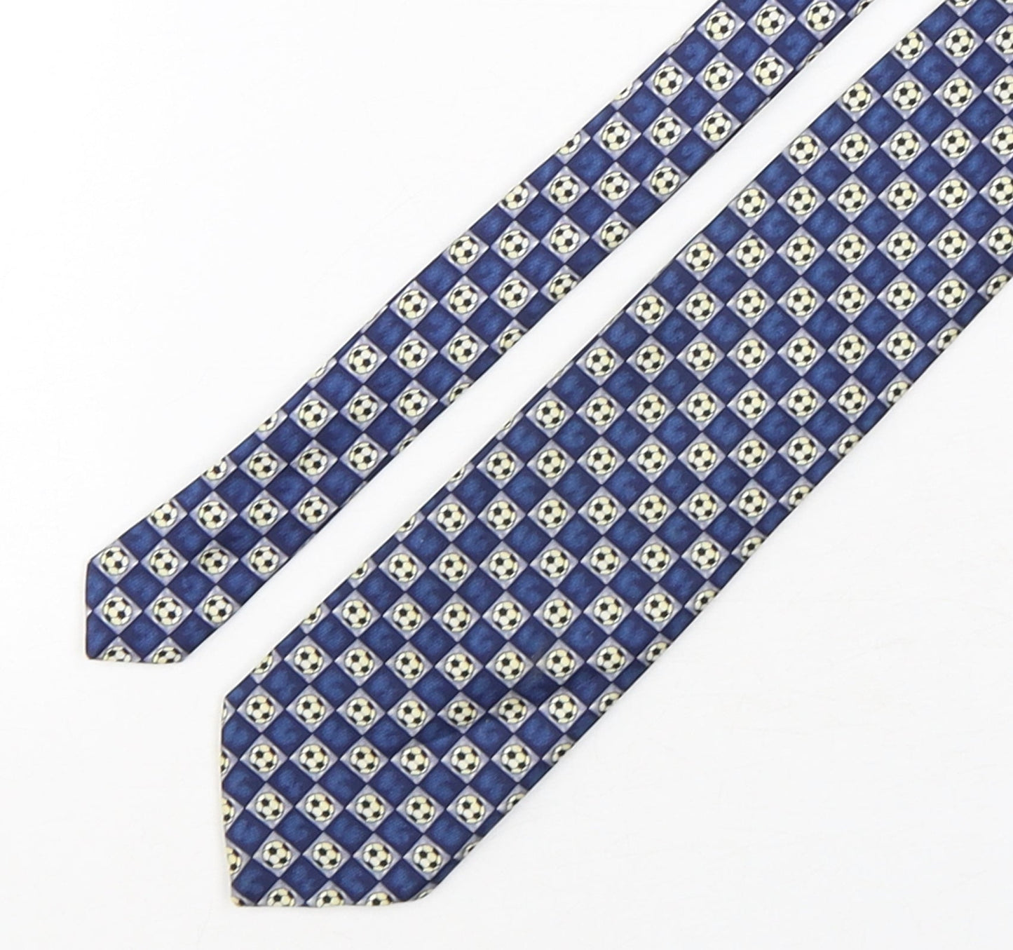 Marks and Spencer Mens Multicoloured Plaids & Checks Silk Pointed Tie One Size - Football