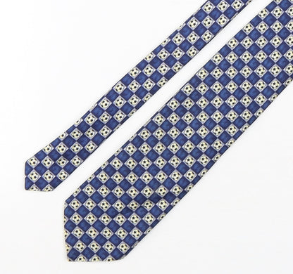 Marks and Spencer Mens Multicoloured Plaids & Checks Silk Pointed Tie One Size - Football