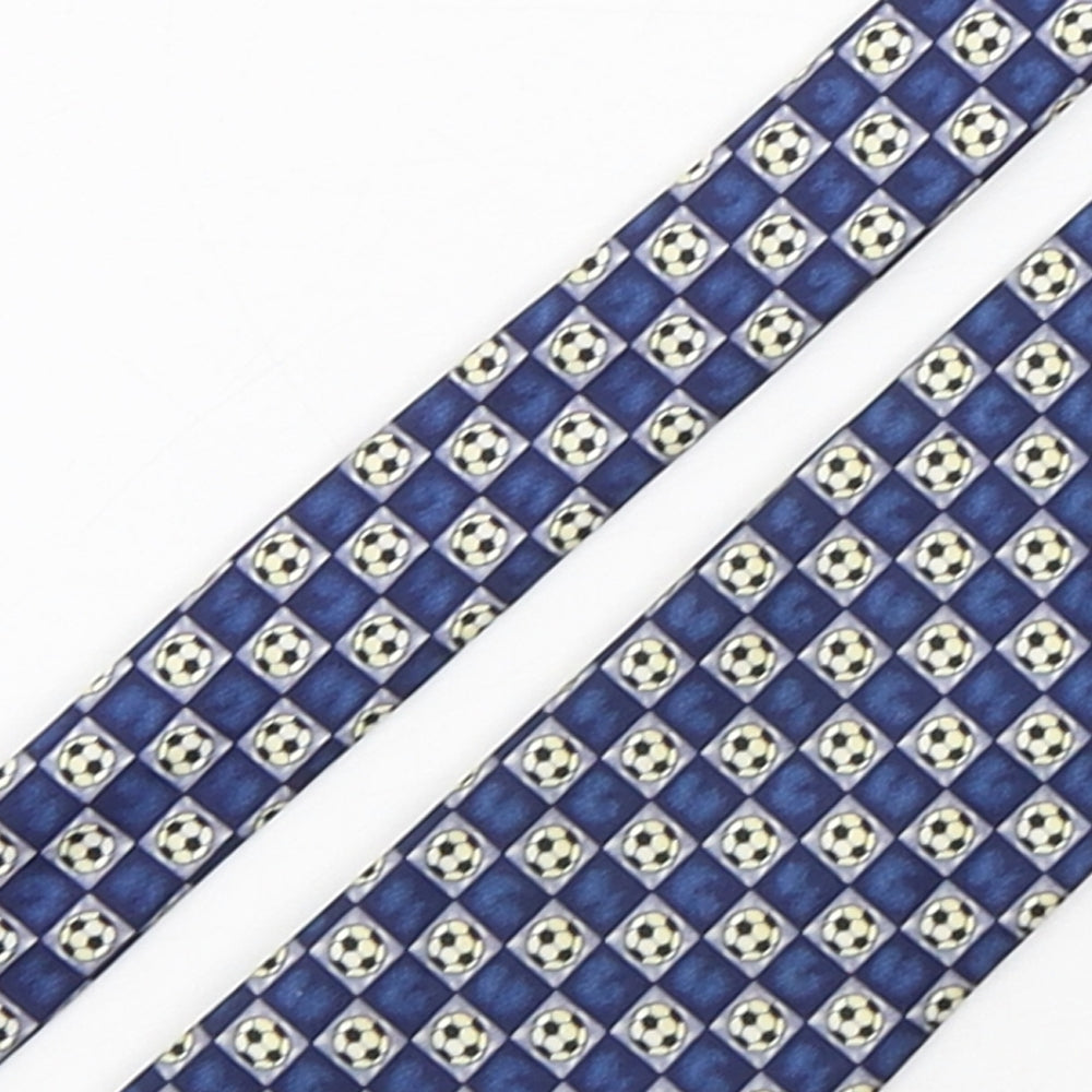 Marks and Spencer Mens Multicoloured Plaids & Checks Silk Pointed Tie One Size - Football