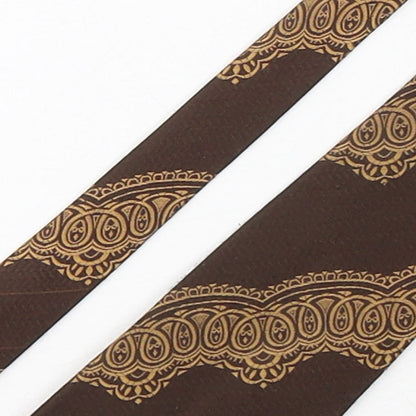 Textura Mens Brown Geometric Polyester Pointed Tie One Size
