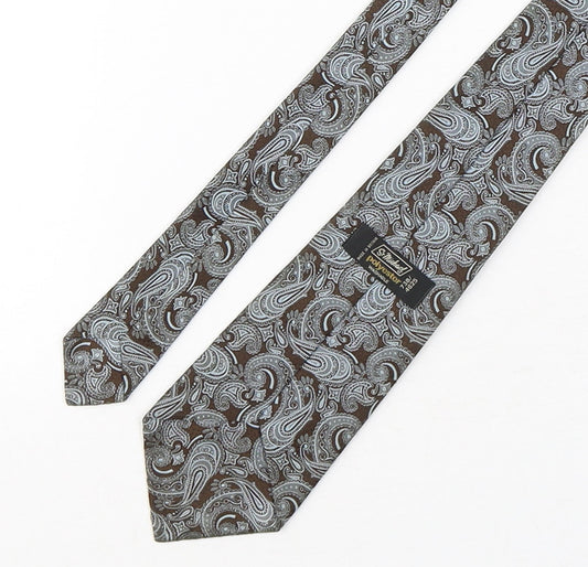 StMichael Mens Multicoloured Paisley Polyester Pointed Tie One Size