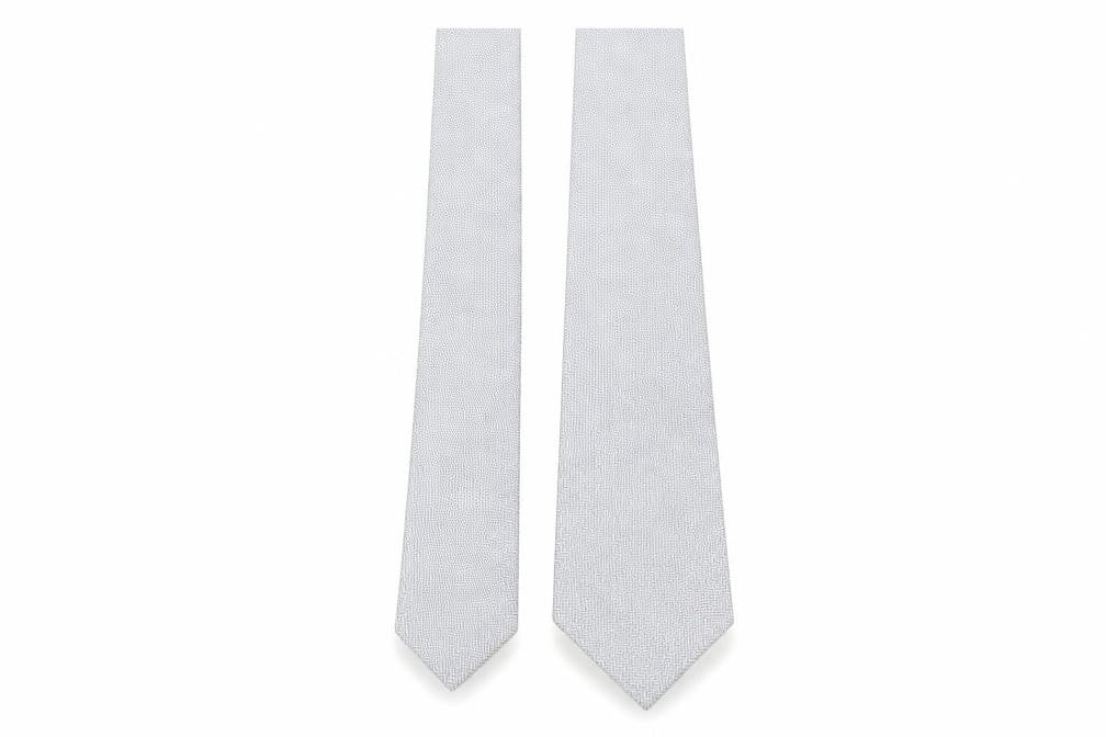 Mens StMichael Grey Geometric  Pointed Tie