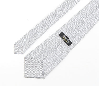 Mens StMichael Grey Geometric  Pointed Tie