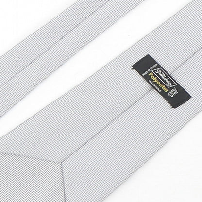 Mens StMichael Grey Geometric  Pointed Tie