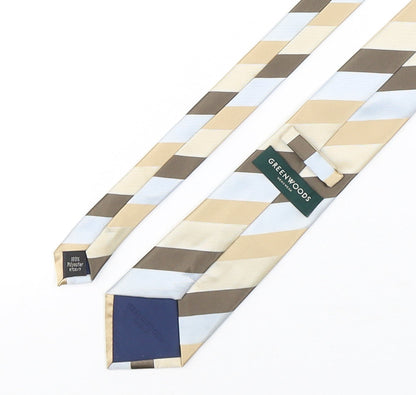 Mens Greenwoods Multicoloured Striped  Pointed Tie