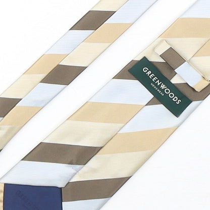 Mens Greenwoods Multicoloured Striped  Pointed Tie