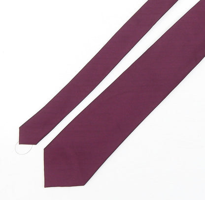 Mens Duffer Purple No Pattern  Pointed Tie