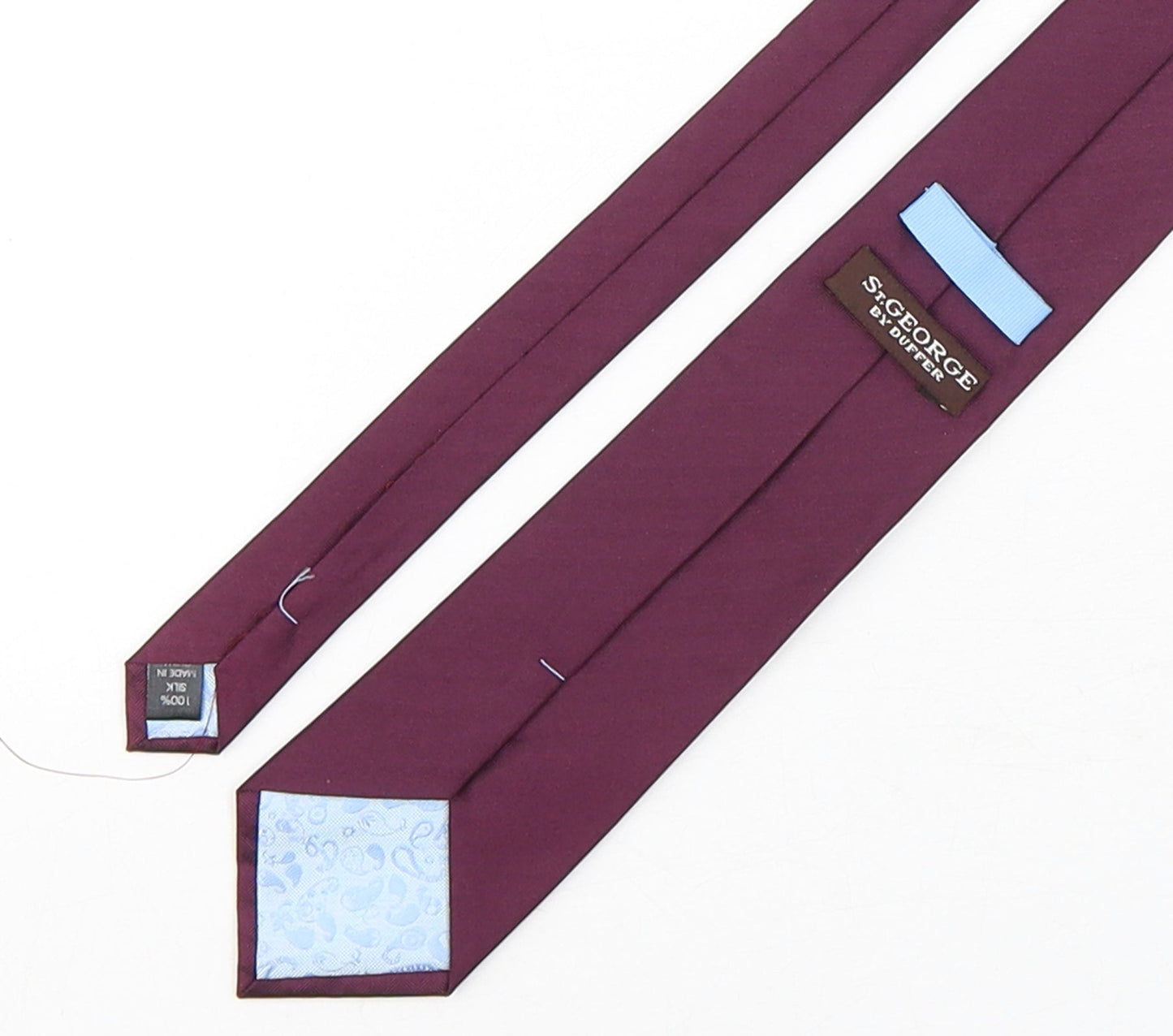 Mens Duffer Purple No Pattern  Pointed Tie