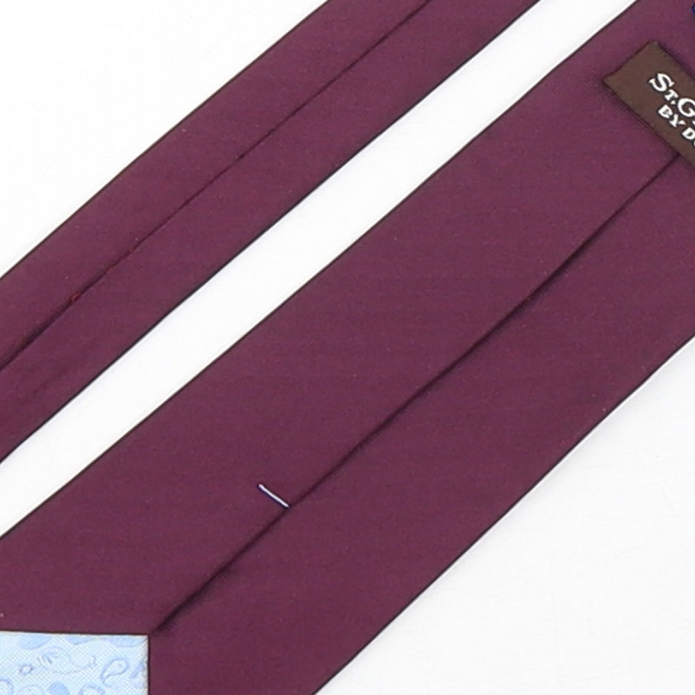Mens Duffer Purple No Pattern  Pointed Tie