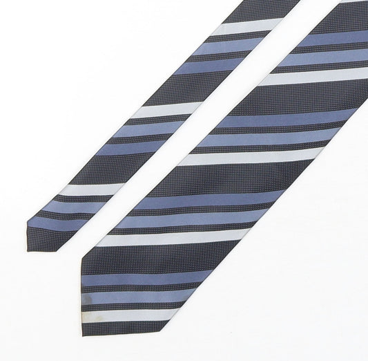 London Road Mens Multicoloured Striped Polyester Pointed Tie One Size