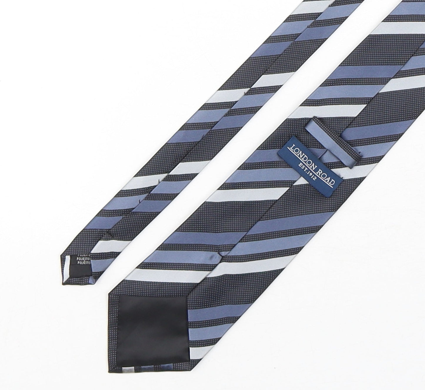 London Road Mens Multicoloured Striped Polyester Pointed Tie One Size