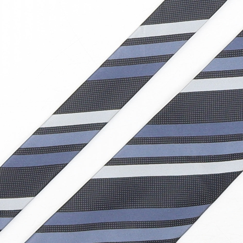 London Road Mens Multicoloured Striped Polyester Pointed Tie One Size